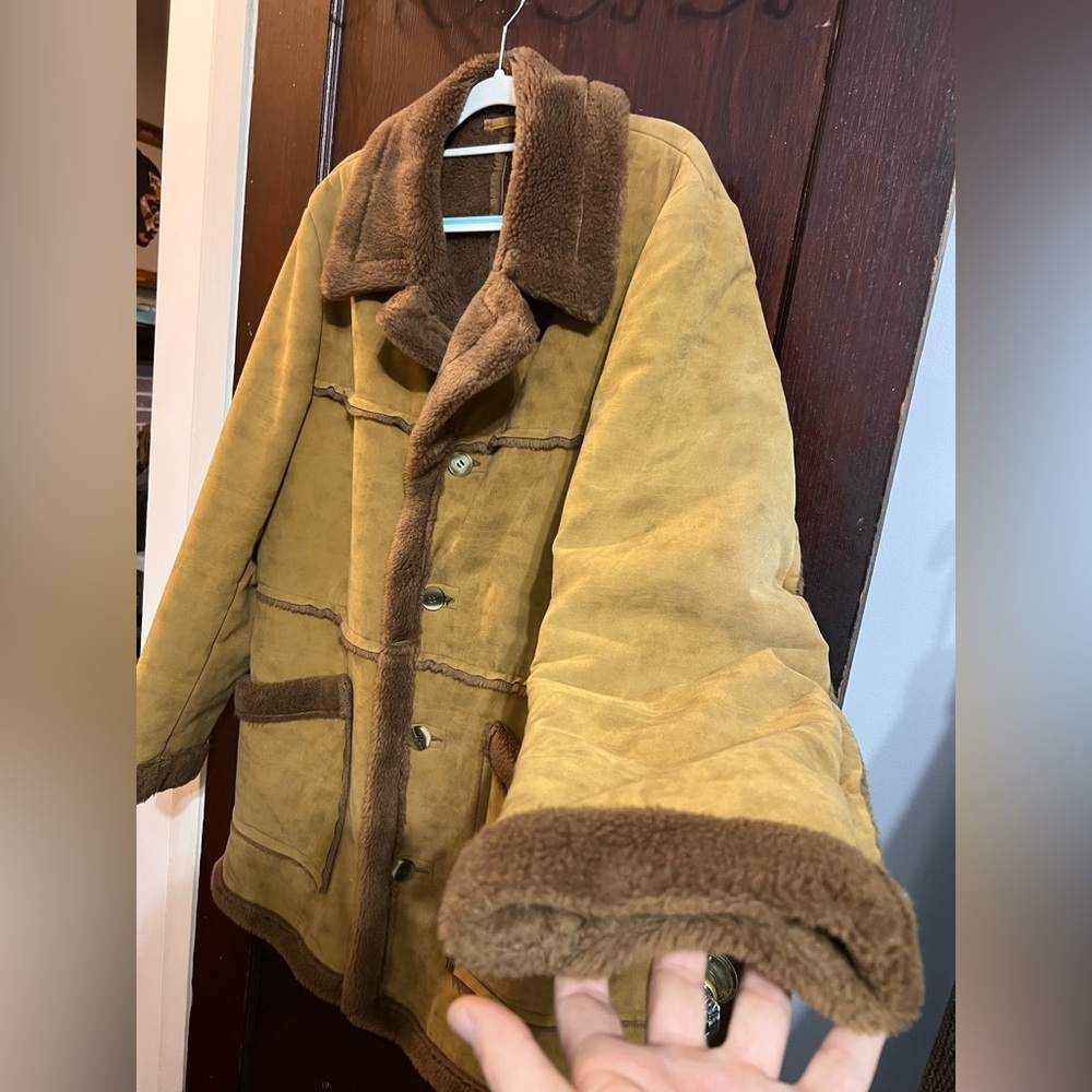 1970's Western Rancher Style Sherpa Lined Cowhide… - image 5